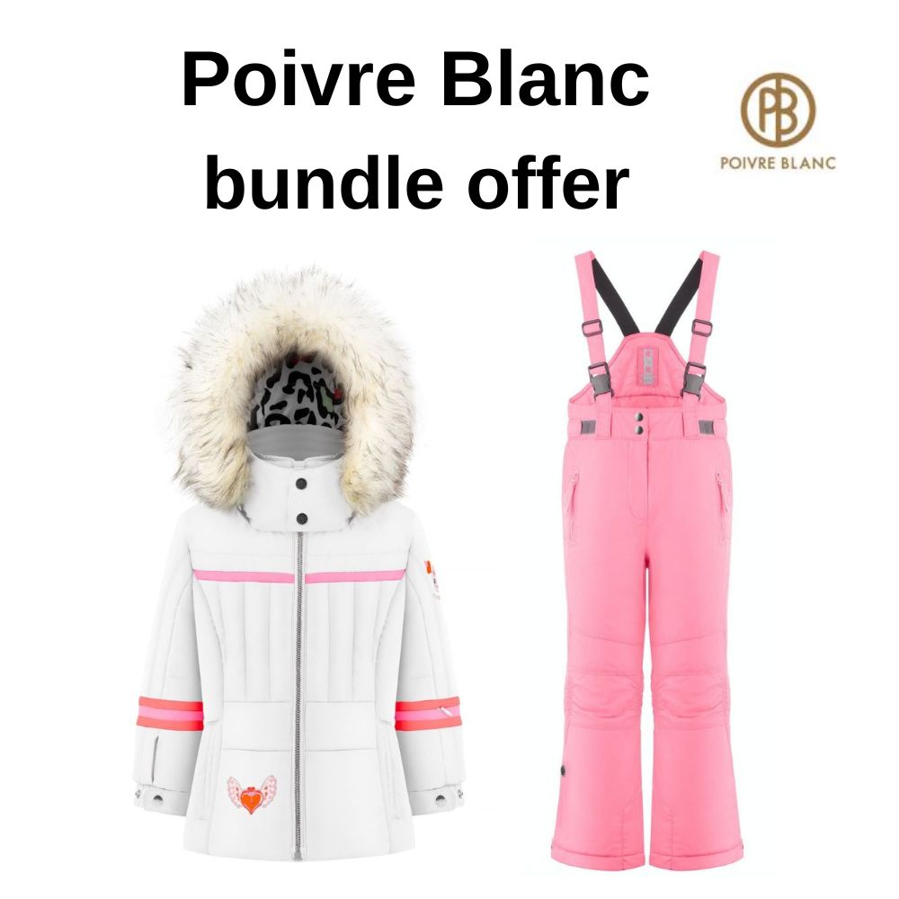 Poivre Blanc Girls Ski Jacket & Ski Pants Bundle - White/Glory