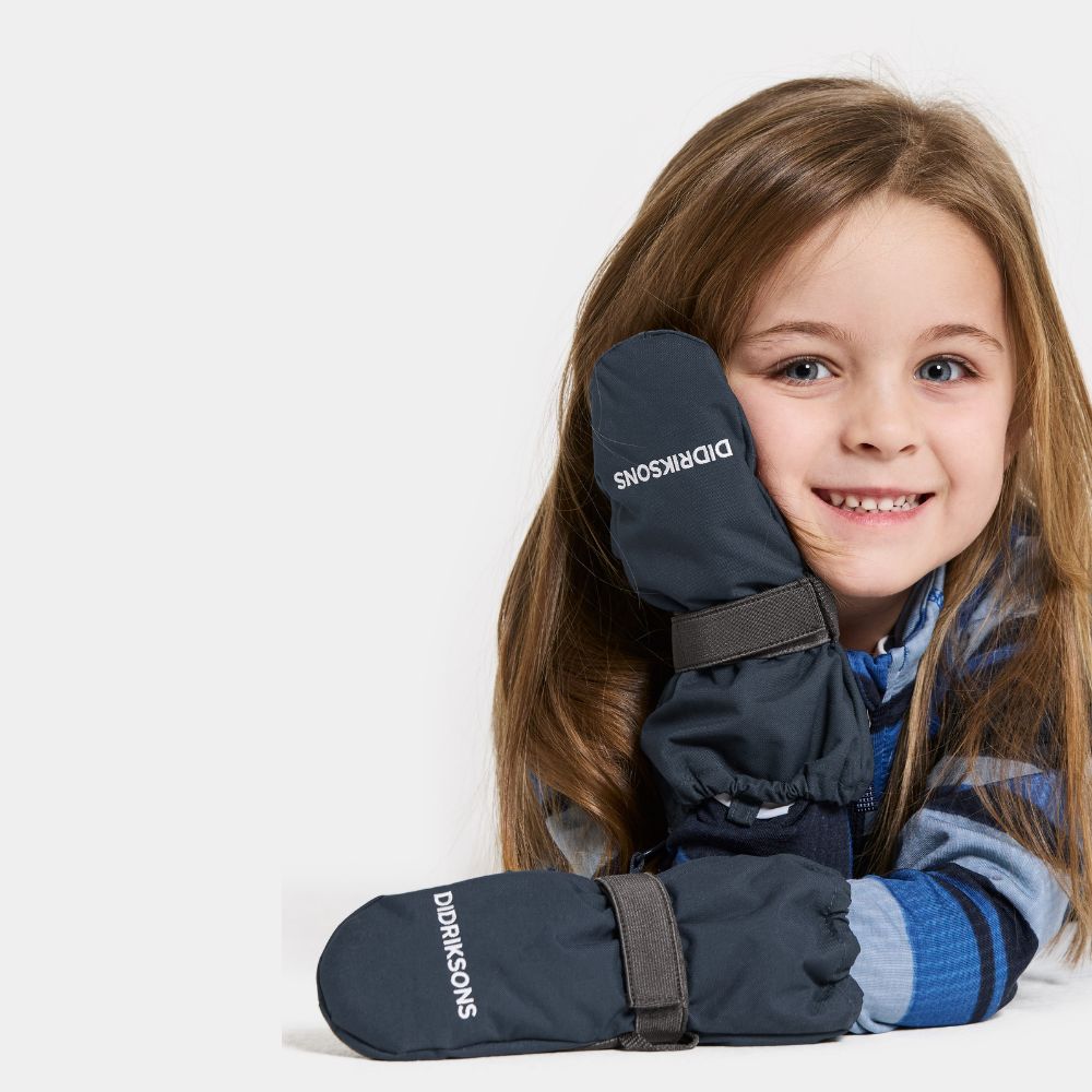 Didriksons Biggles Zip 8 Kids Skiing Mittens 505995 - Navy 039