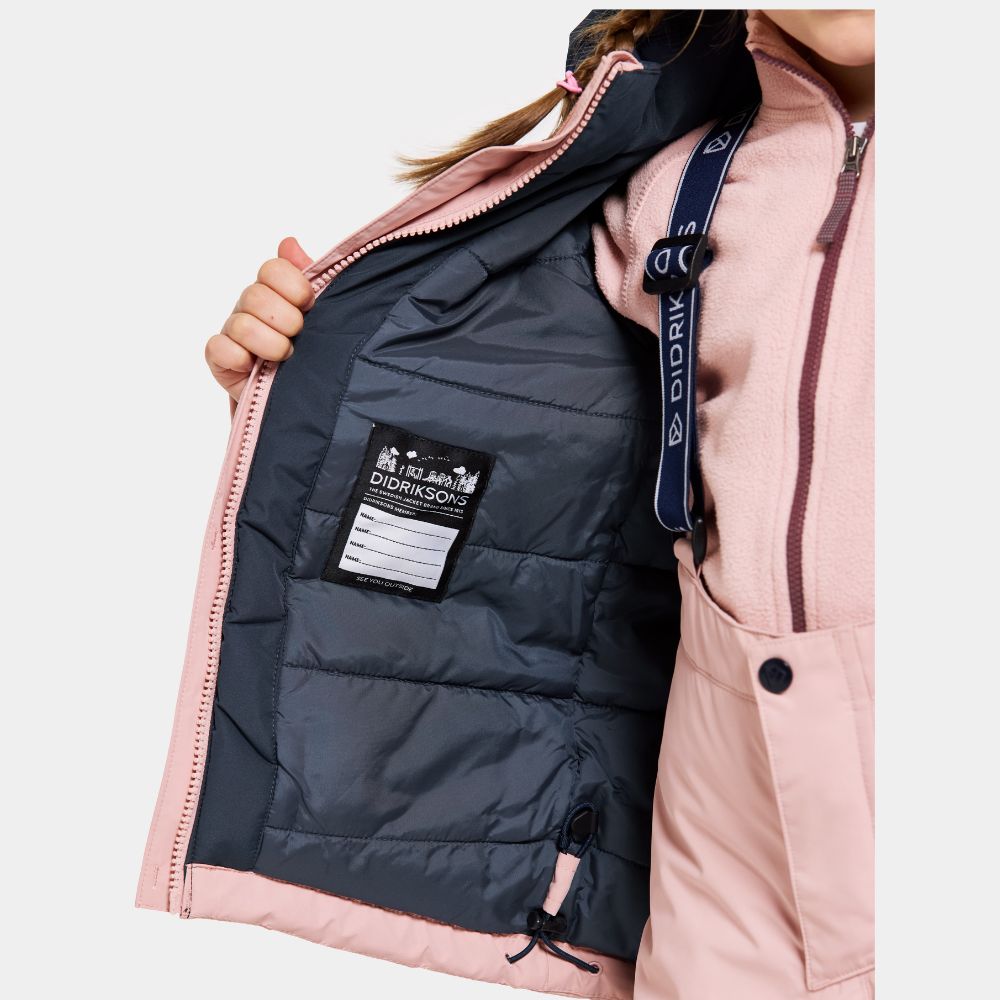 Didriksons Skare Kids Ski Jacket & Pants Set - Dusty Pink 1000 x 1000