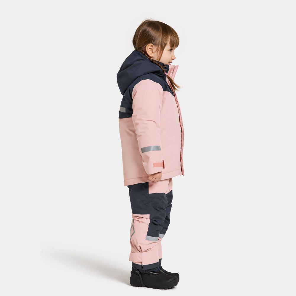 Didriksons Skare Kids Ski Jacket & Pants Set - Dusty Pink 1000 x 1000