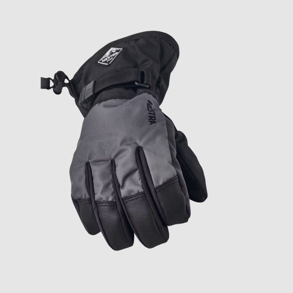 Hestra Gauntlet Czone Kids Ski Gloves - Graphite and Black (32530). 
Warm, waterproof and breathable kids ski gloves