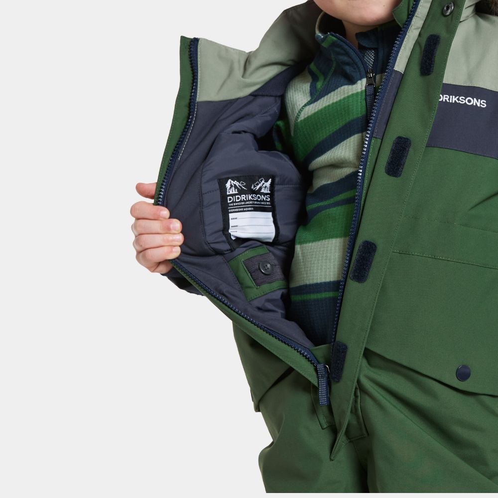 Kids Snowsuit - Didriksons Bjarven Coverall - Light Moss