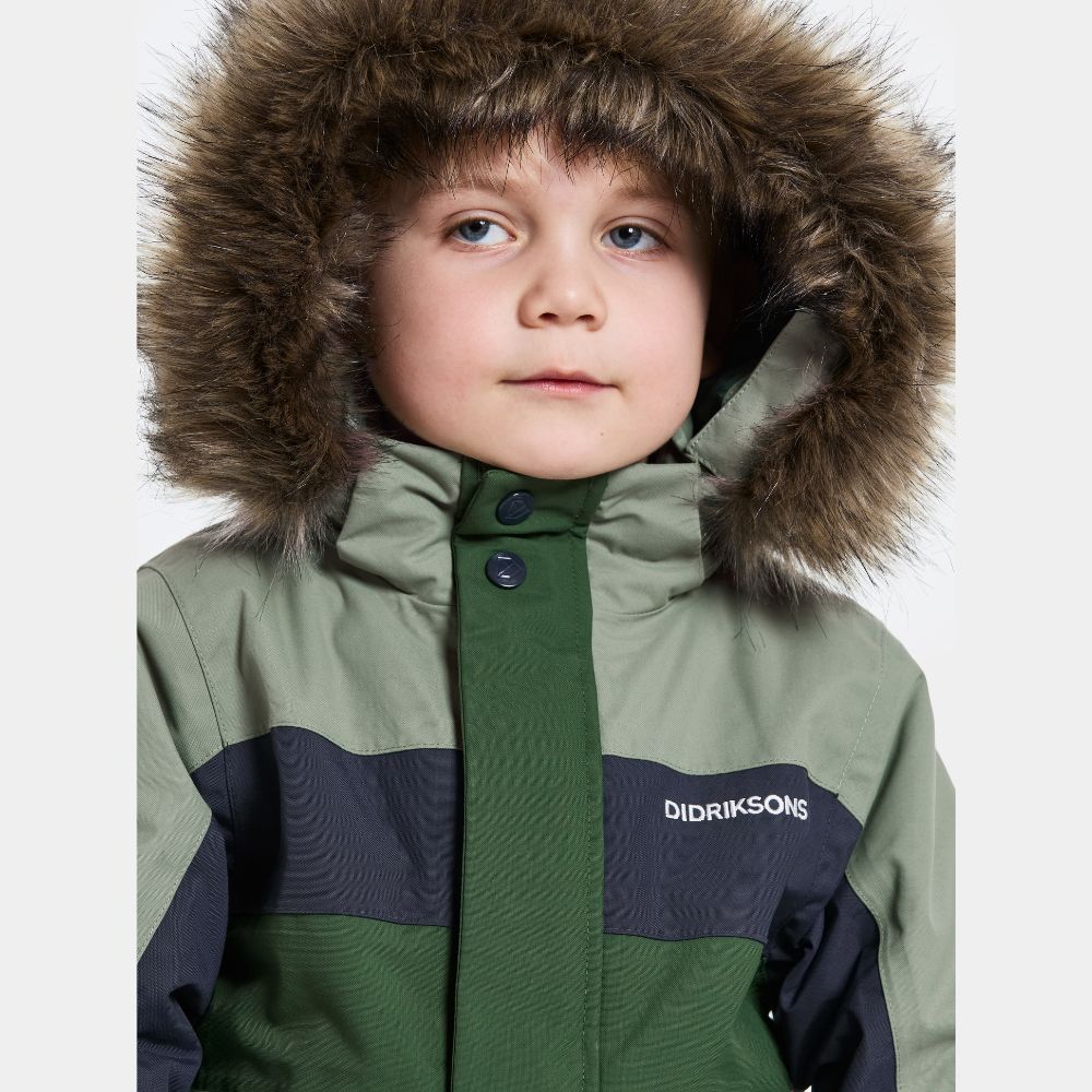 Kids Snowsuit - Didriksons Bjarven Coverall - Light Moss