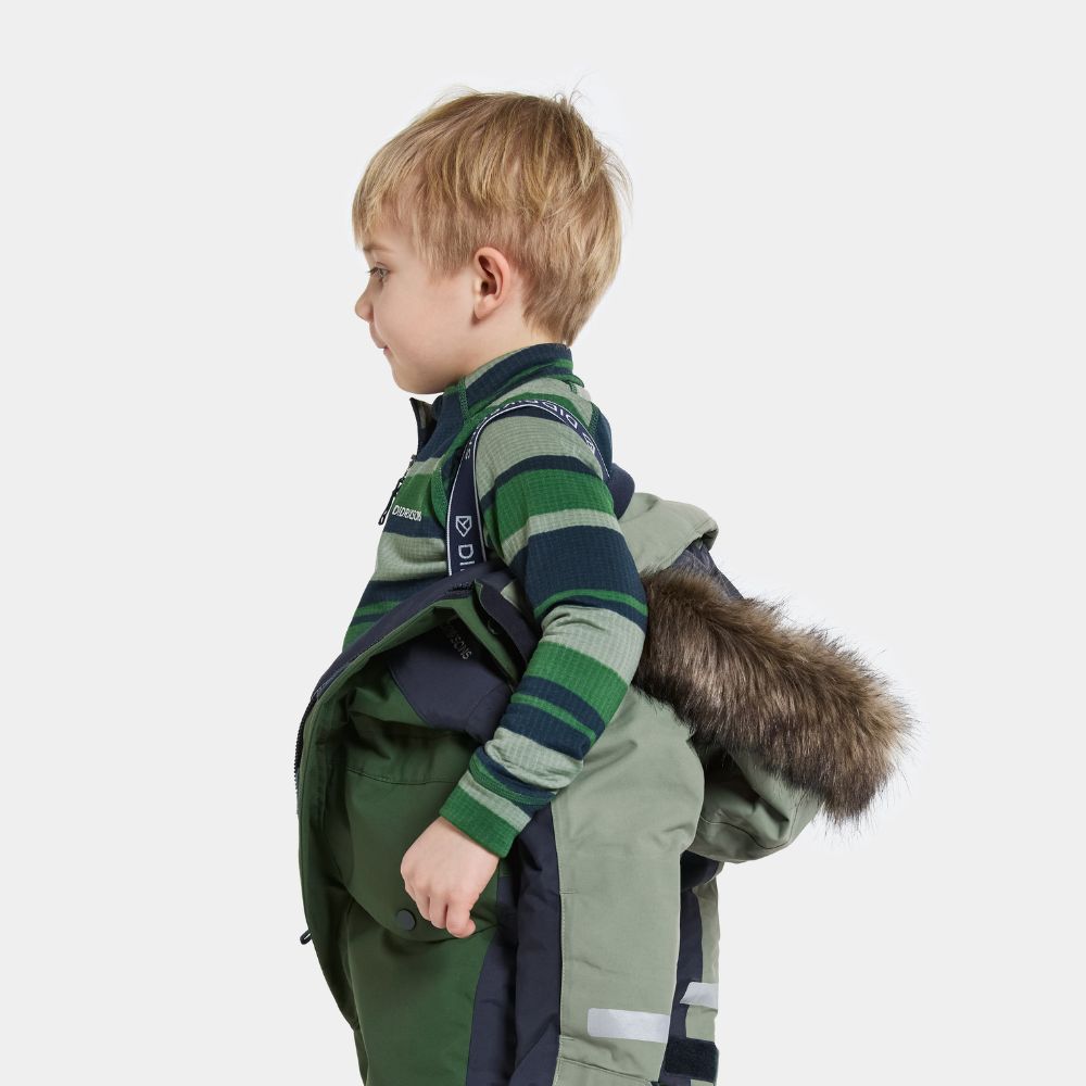 Kids Snowsuit - Didriksons Bjarven Coverall - Light Moss