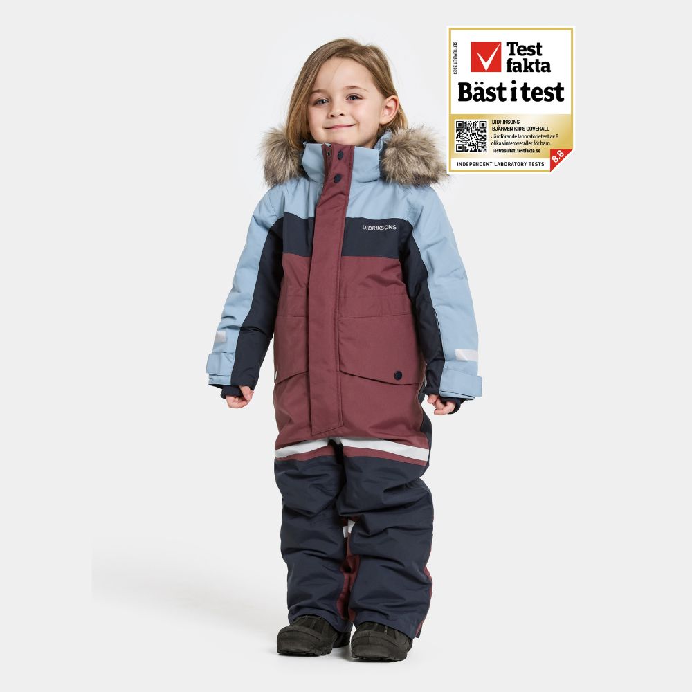 Kids Snowsuit - Didriksons Bjarven Coverall - Anemon Red