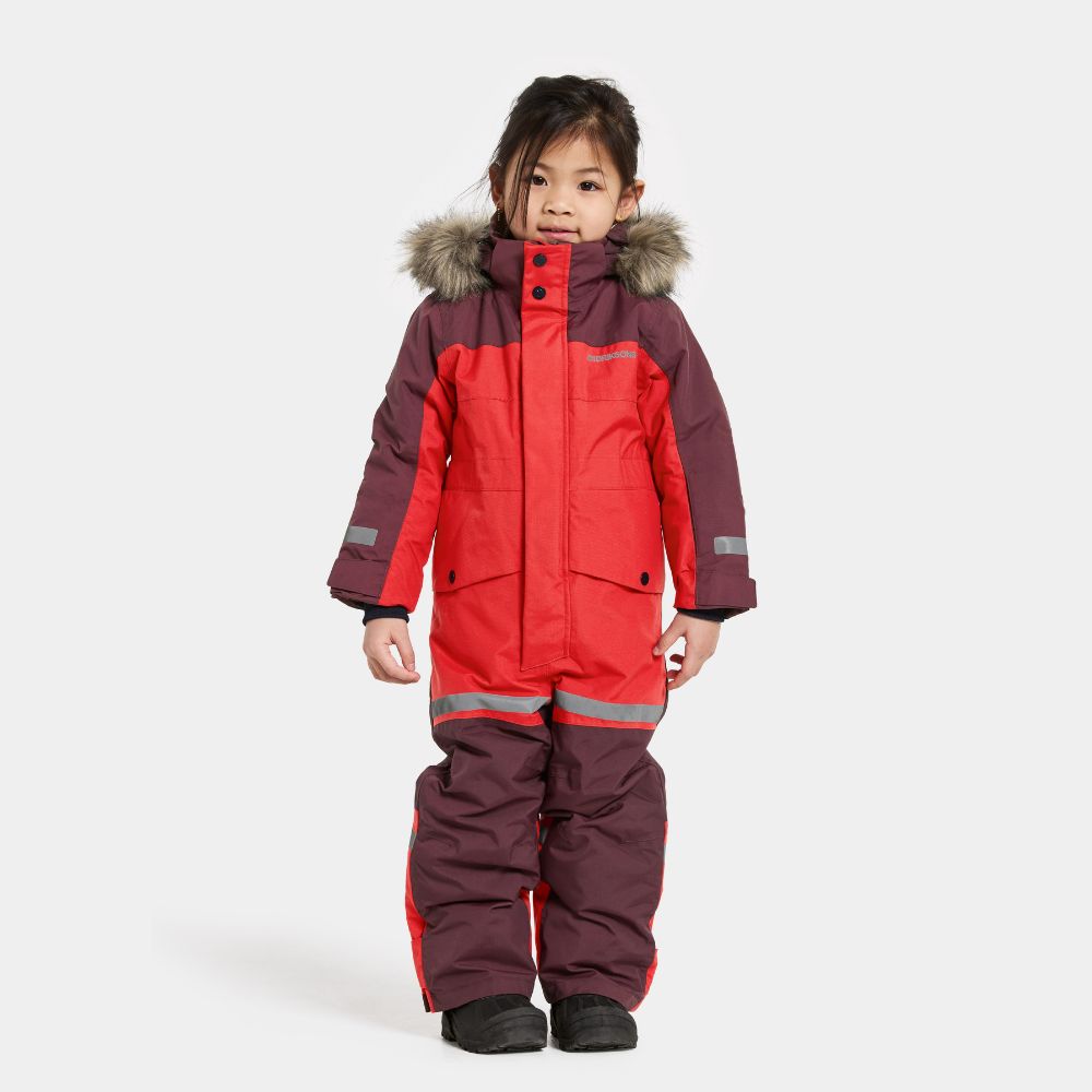 Kids Snowsuit - Didriksons Bjarven Coverall - Pomme Red