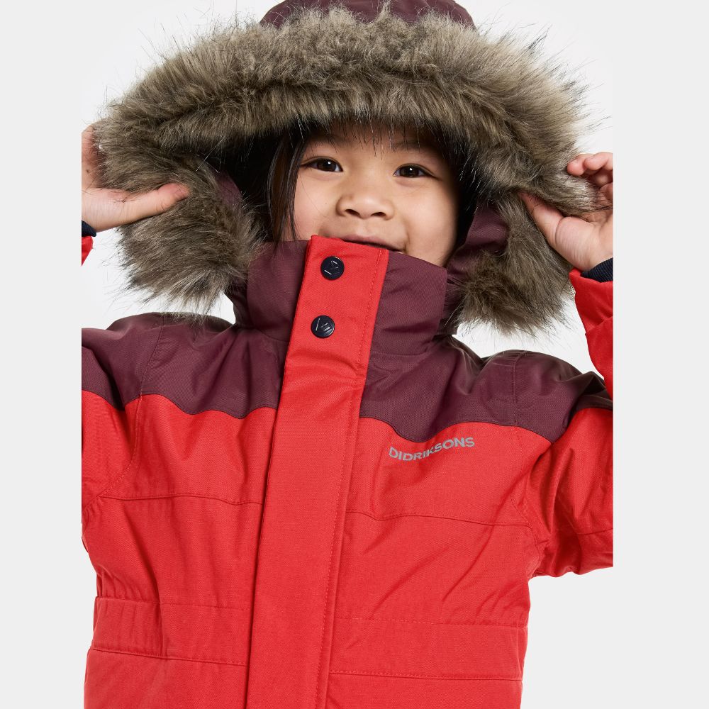 Kids Snowsuit - Didriksons Bjarven Coverall - Pomme Red