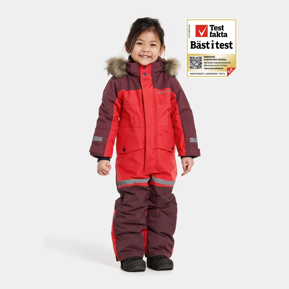 Kids Snowsuit - Didriksons Bjarven Coverall - Pomme Red