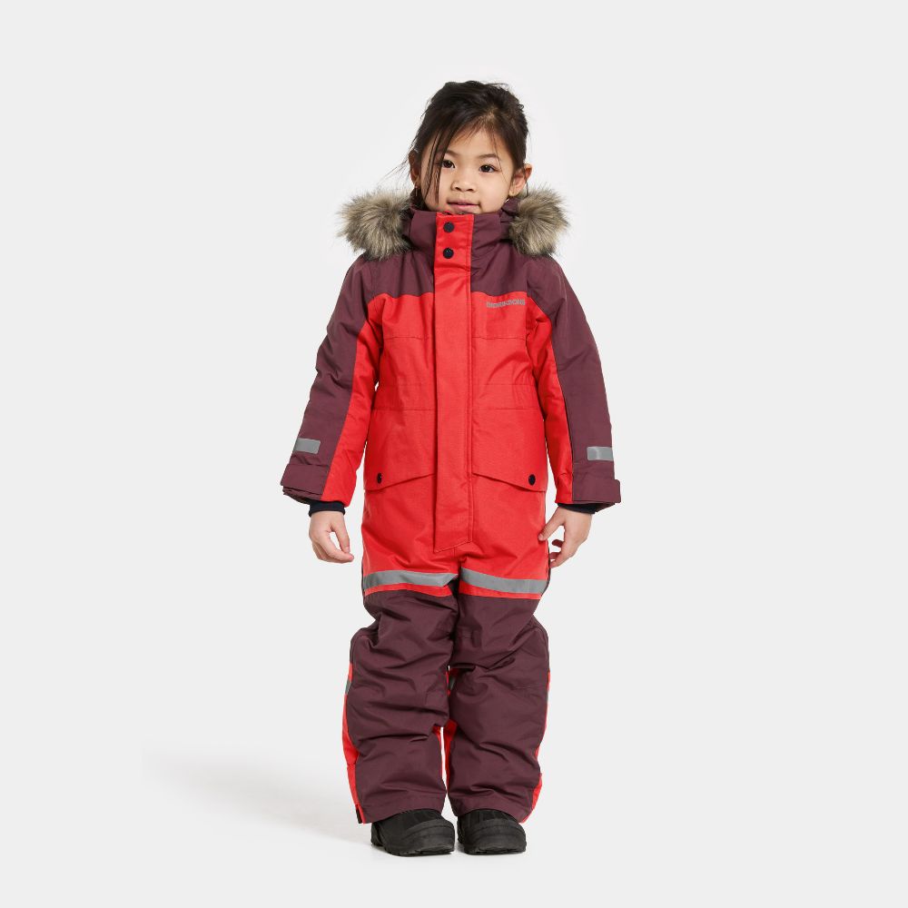 Kids Snowsuit - Didriksons Bjarven Coverall - Pomme Red