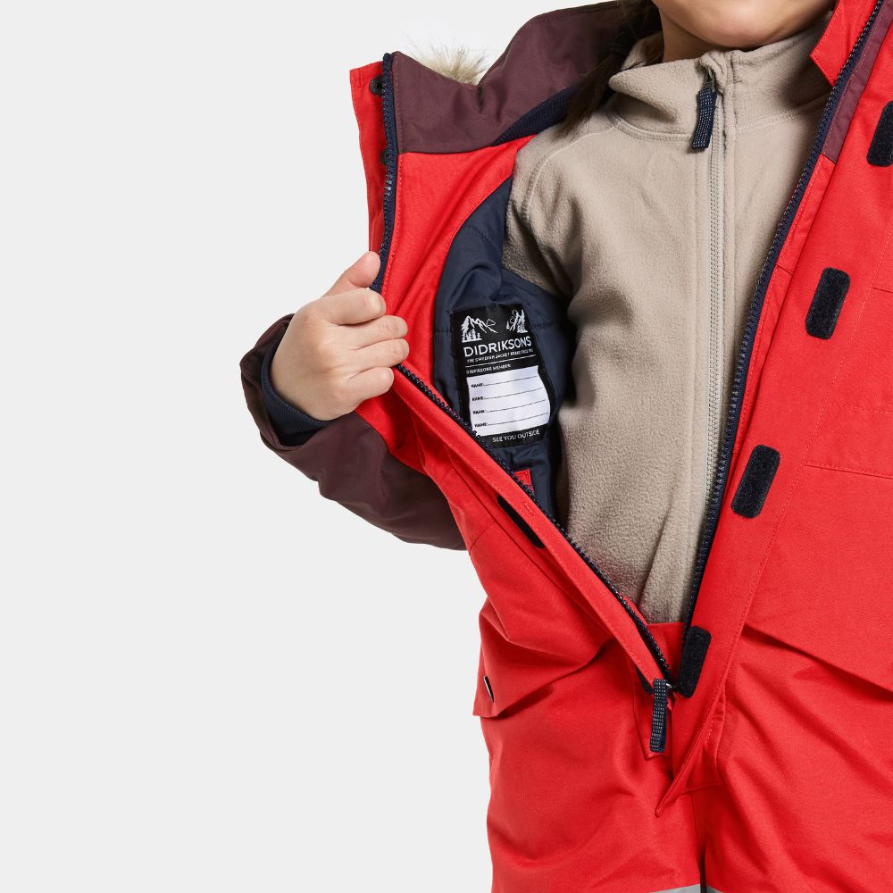 Kids Snowsuit - Didriksons Bjarven Coverall - Pomme Red