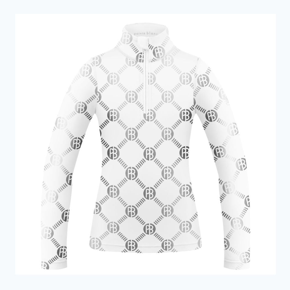 Poivre Blanc Junior Girls Monogram Base Layer Shirt - White 2-7 yrs