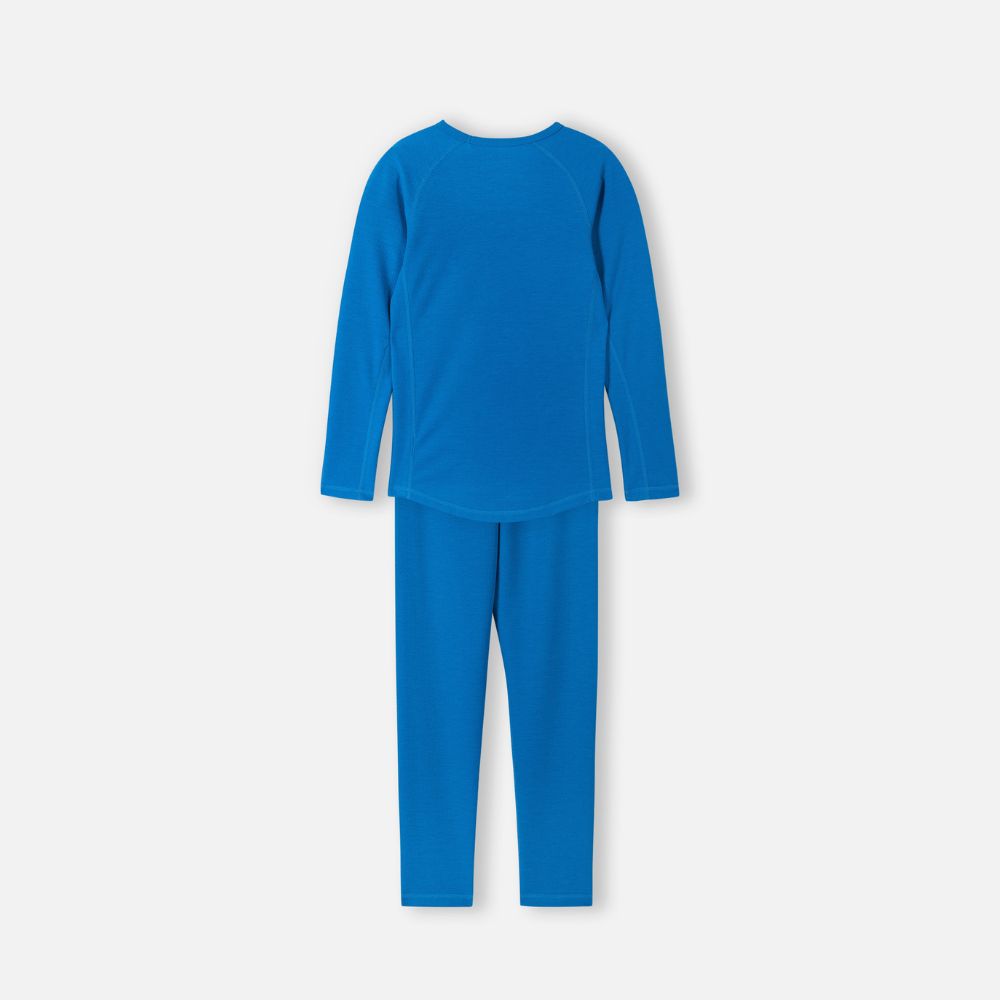 Reima Lani Thermal Base Layer Set, Bright Blue. Kids Thermals For Skiing