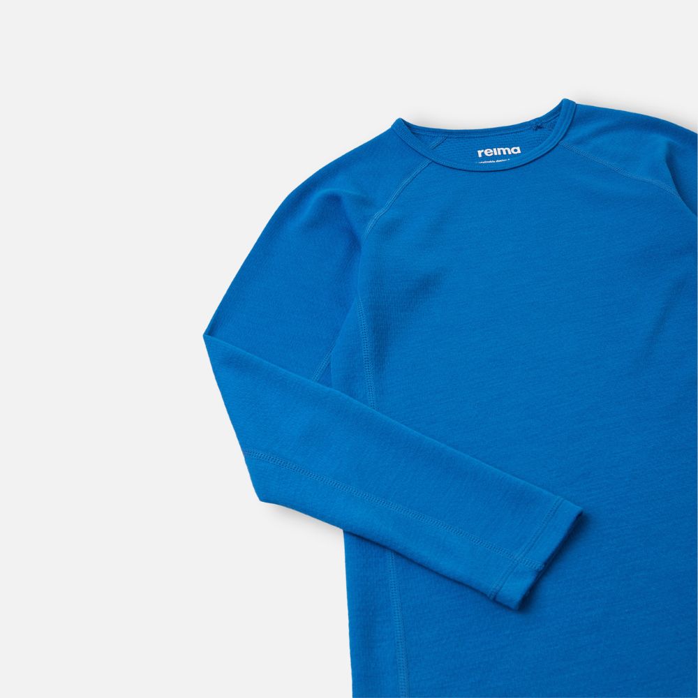 Reima Lani Thermal Base Layer Set, Bright Blue. Kids Thermals For Skiing