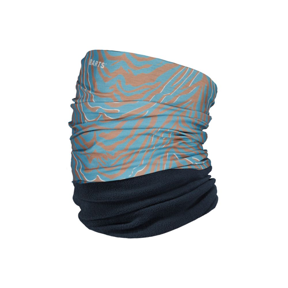 Ski Neck Warmer With Fleece Section  - Zebra Petrol