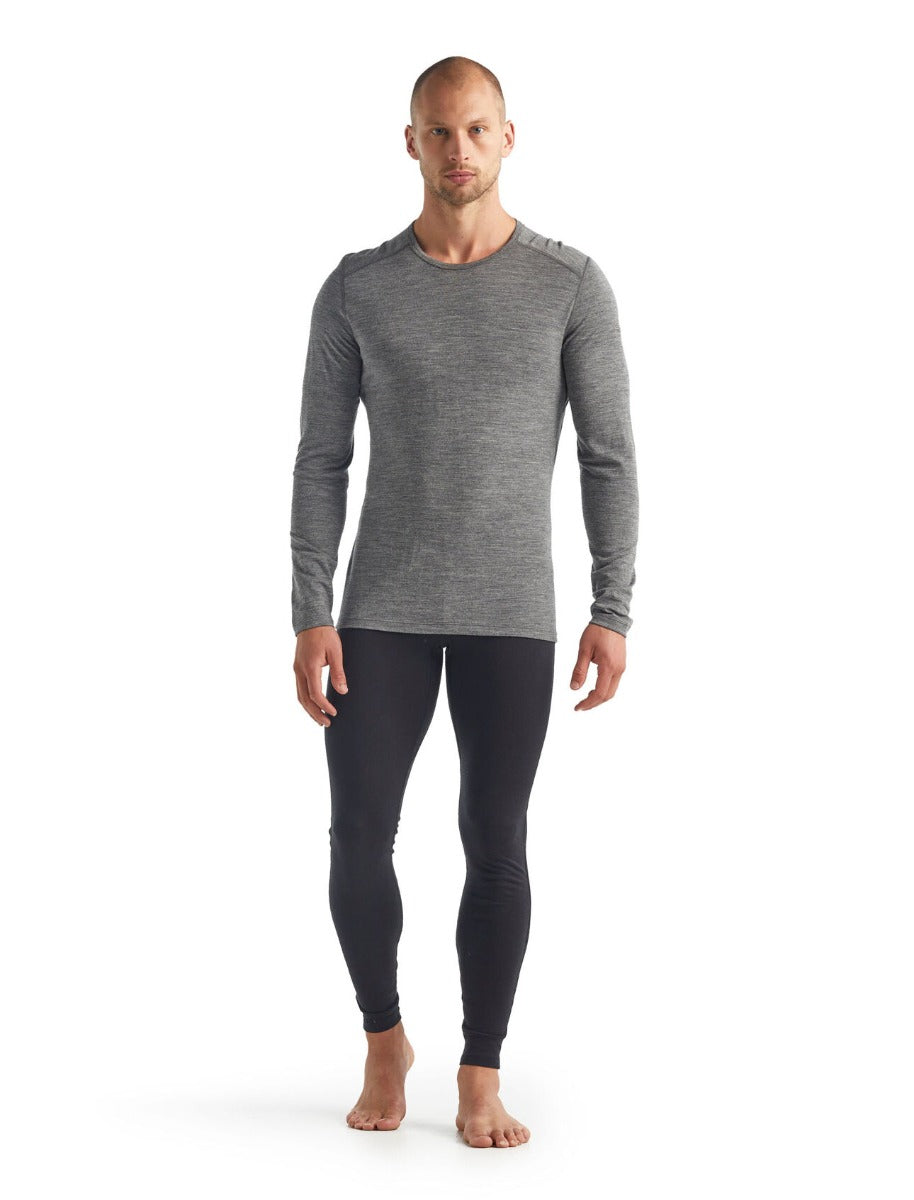 Icebreaker Mens Crewe 200 Oasis Merino Thermal Top Gritstone Heather