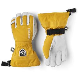 Close-up of waterproof Hestra kids ski gloves
