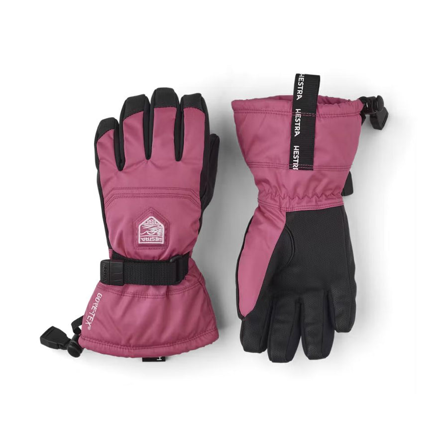 Hestra Gore-Tex Gauntlet Junior 5 Finger Ski Gloves, Fuchsia