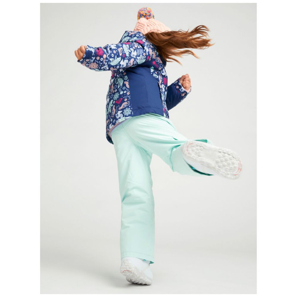 Roxy Snowy Tale Girls Ski Jacket & Ski Pants Bundle - Medieval Blue Neo/Aqua