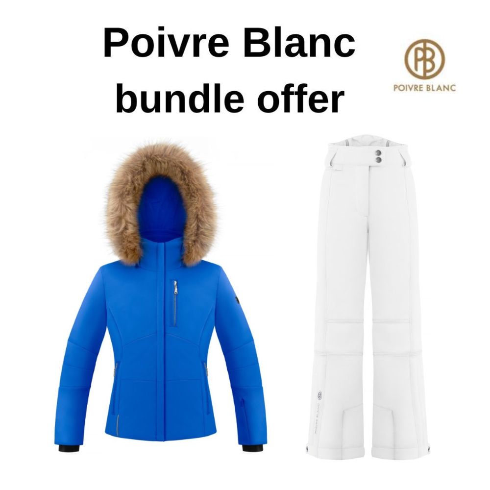 Poivre Blanc Girls Ski Jacket & Ski Pants Bundle - True Blue/White
