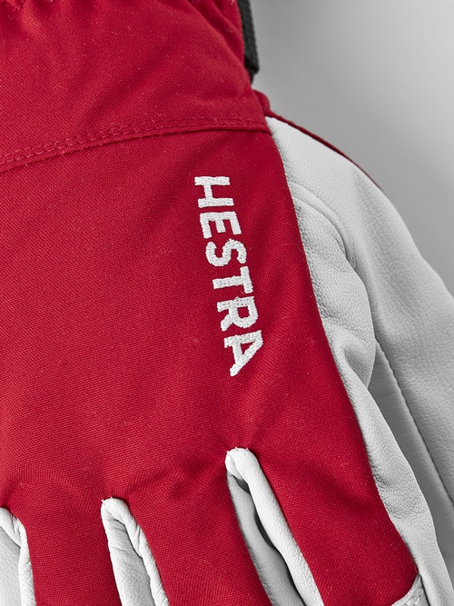 Hestra Heli Leather Ski Junior Gloves - Red 4-5 yrs only