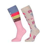 Barts Twin Pack Kids Ski Socks - Light Pink 6827-08