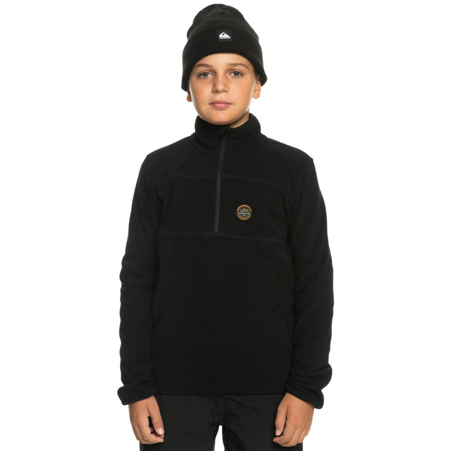 Quiksilver Aker Half Zip Fleece For Boys - Black