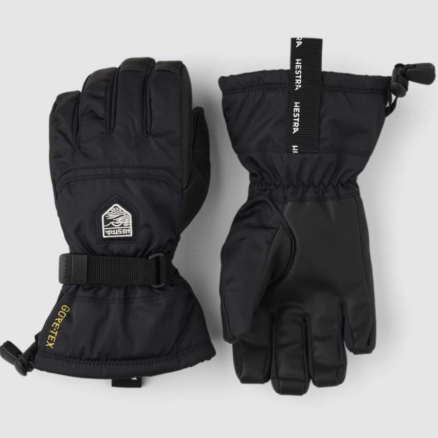 Hestra Gore-Tex Gauntlet Kids Ski Gloves, Black