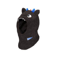 Plush monster themed snow helmet cover by Barts for kids to wear while skiing or snowboarding. Fits over helmets.