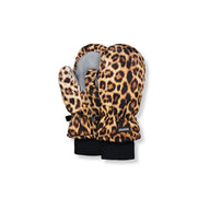 Animal Print Kids Ski Mittens - With Mitten String