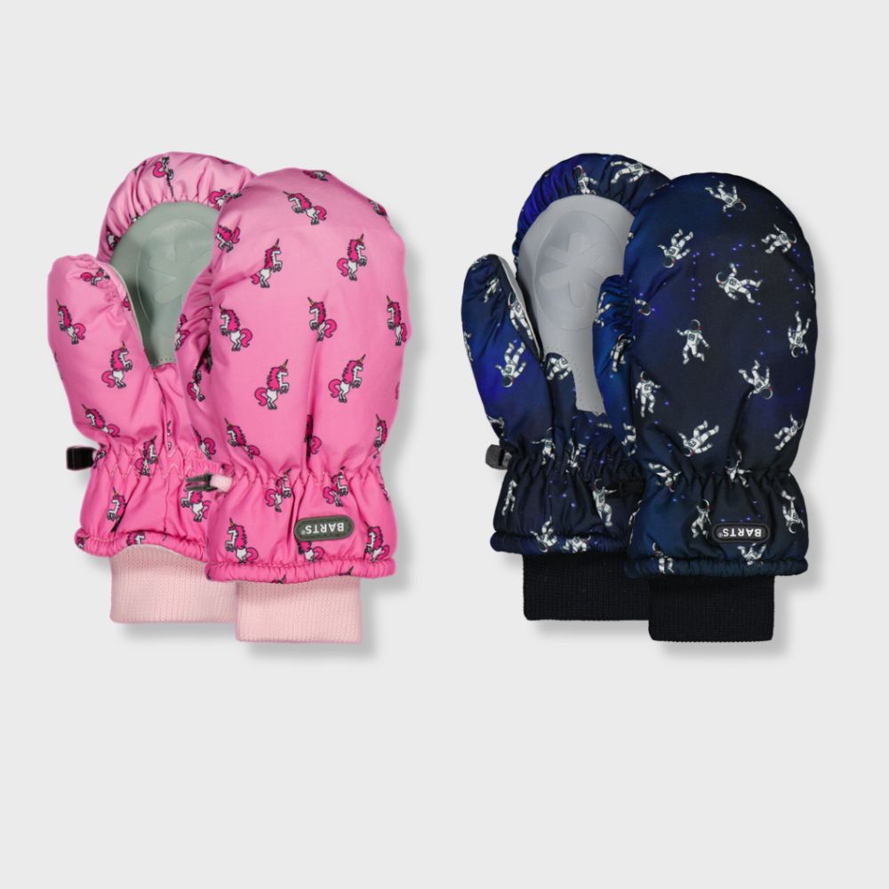 Barts Nylon Print Kids Ski Mittens - With Mitten String