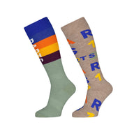 Barts Twin Pack Kids Ski Socks, Stone