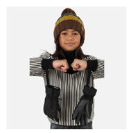 Barts Zipper Kids Ski Gloves - Black.  Showing elastic glove keepers