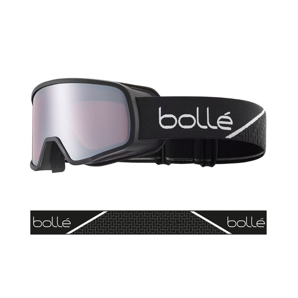 Bolle Nevada Jr Ski Goggles, 8-14 yrs Race Black Matte, Vermillon Gun