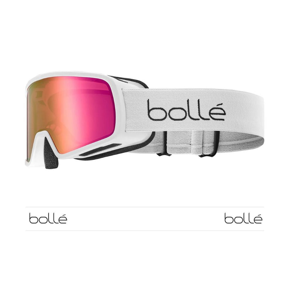Bolle Nevada Jr Ski Goggles, 8-14 yrs White Matte, Rose Gold cat.2