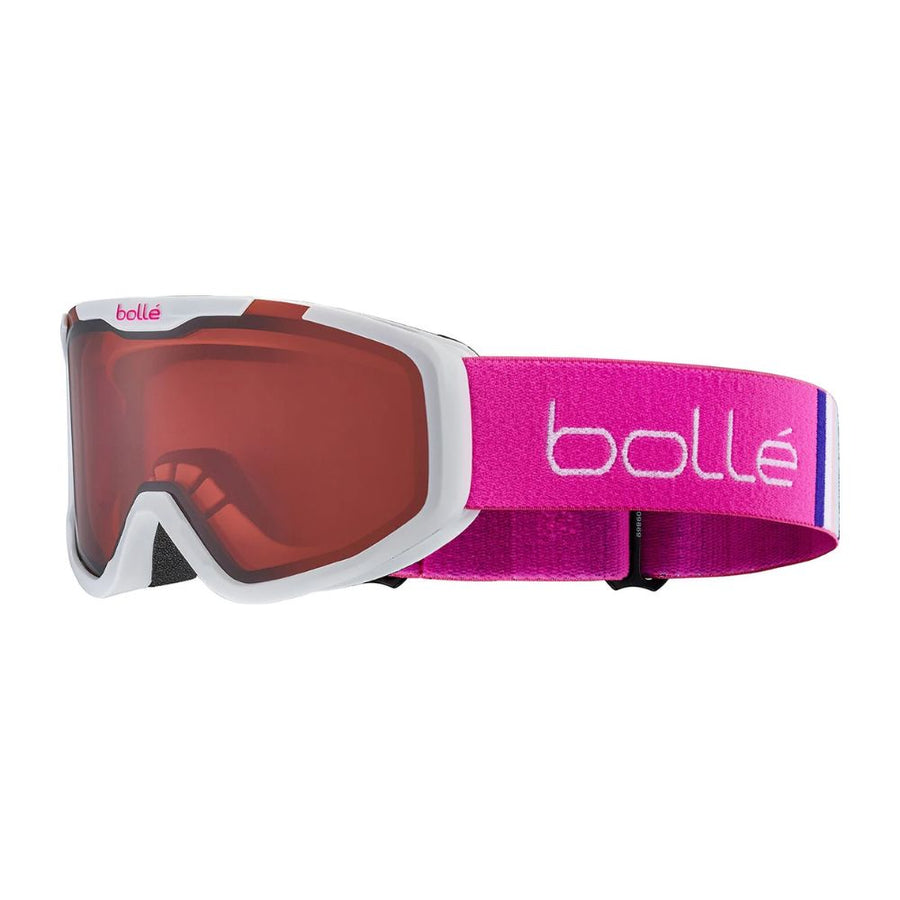 Bolle Rocket Kids Ski Goggles, White & Pink Matte 6yrs + Vermillon cat.2