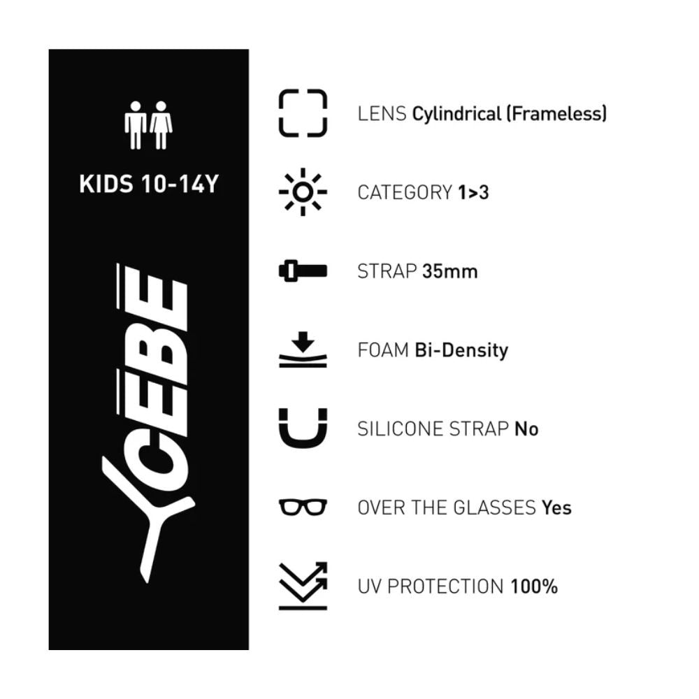 Cebe Cheeky2 OTG Light Adaptive Kids Ski Goggles Cat 1-3 10-14 yrs