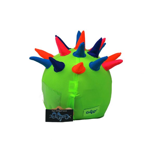 CoolCasc Ski Helmet Cover, Neon Horns S078 