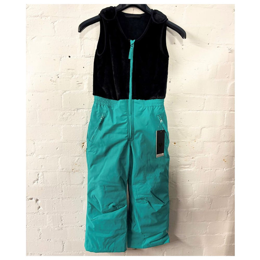 Degre 7 Nuts Kids Bib Ski Pants, Mint. With warm fluffy top section with velcro tabs.