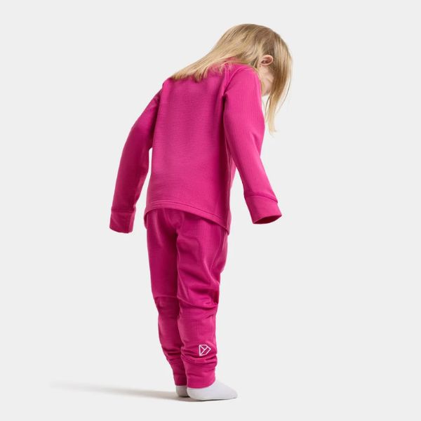 Didriksons Jadis Kids Fleece Base Layer Set - Cactus Pink