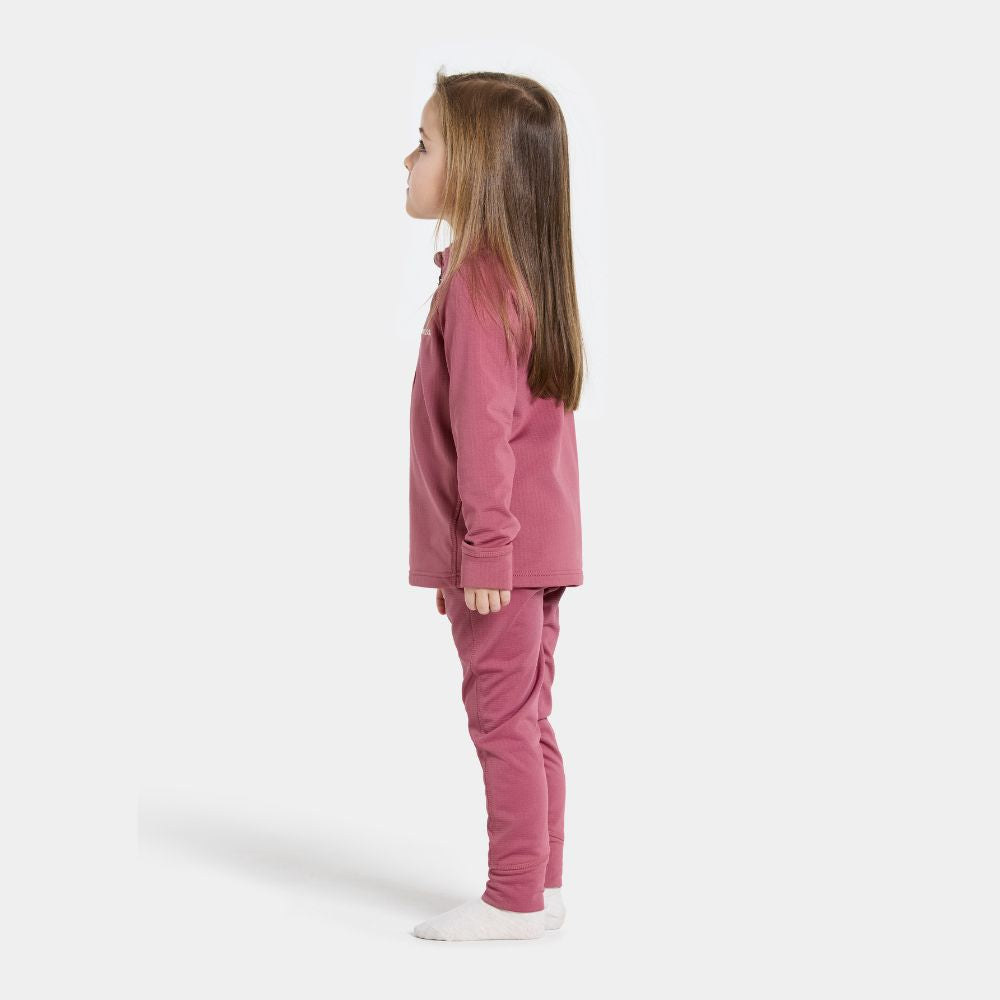 Didriksons Jadis Kids Fleece Base Layer Set - Heather Pink