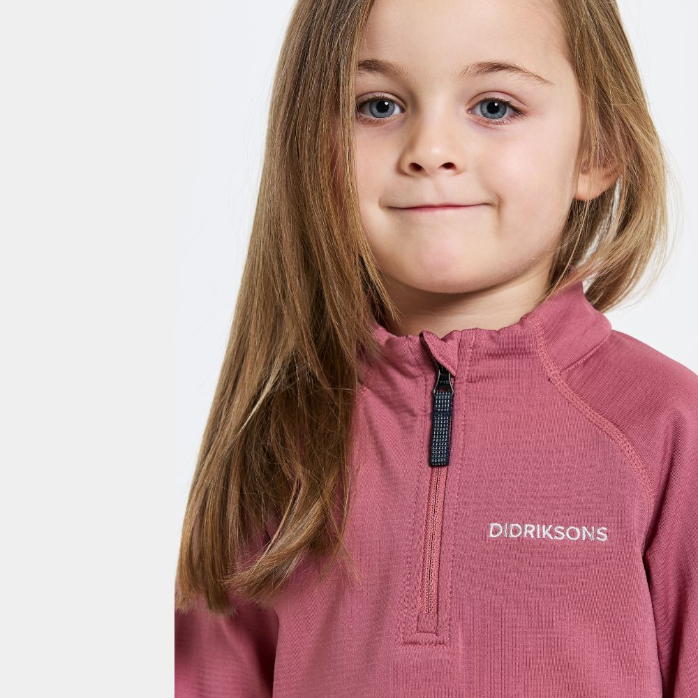 Didriksons Jadis Kids Fleece Base Layer Set - Heather Pink