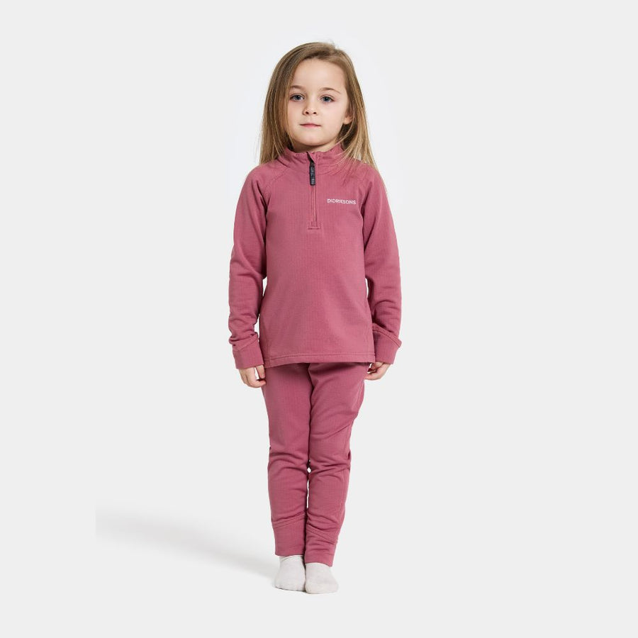 Didriksons Jadis Kids Fleece Base Layer Set - Heather Pink