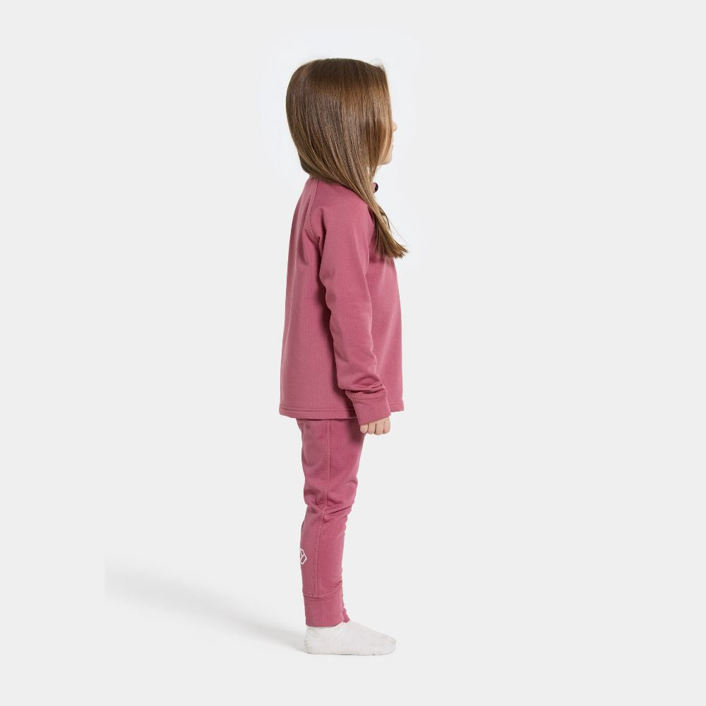 Didriksons Jadis Kids Fleece Base Layer Set - Heather Pink