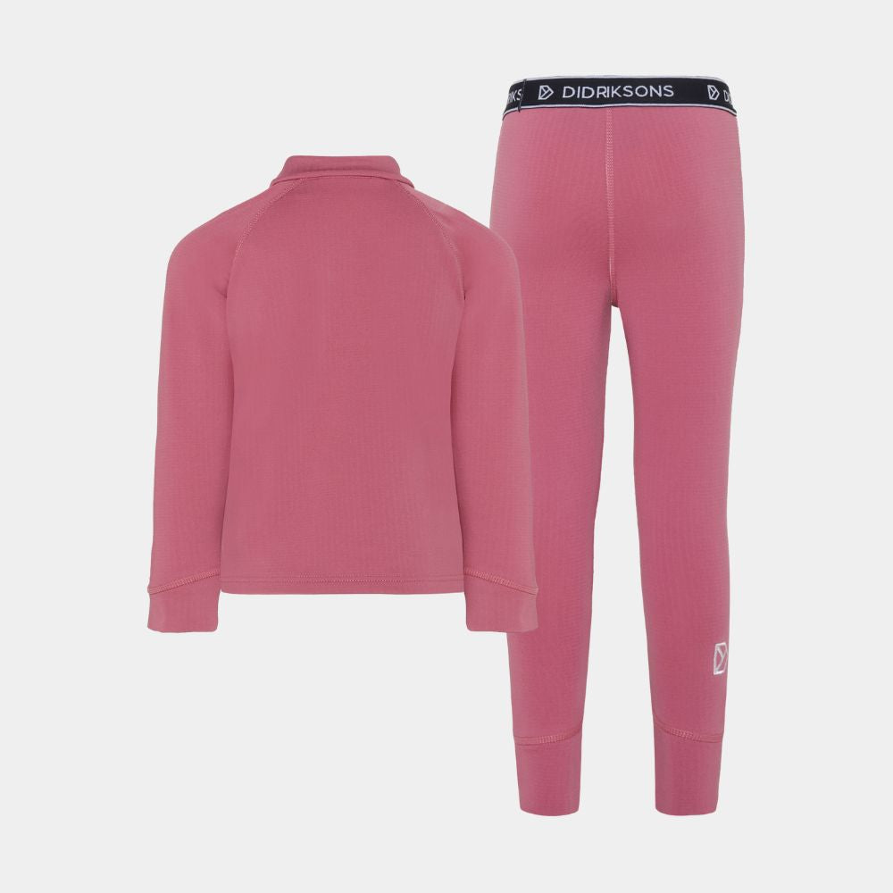 Didriksons Jadis Kids Fleece Base Layer Set - Heather Pink