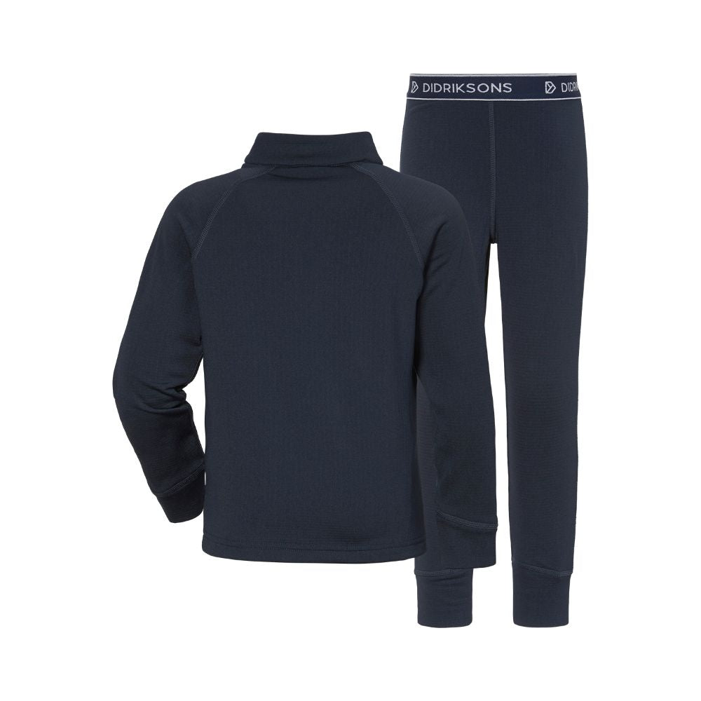 Didriksons Jadis Kids Fleece Base Layer Set - Navy