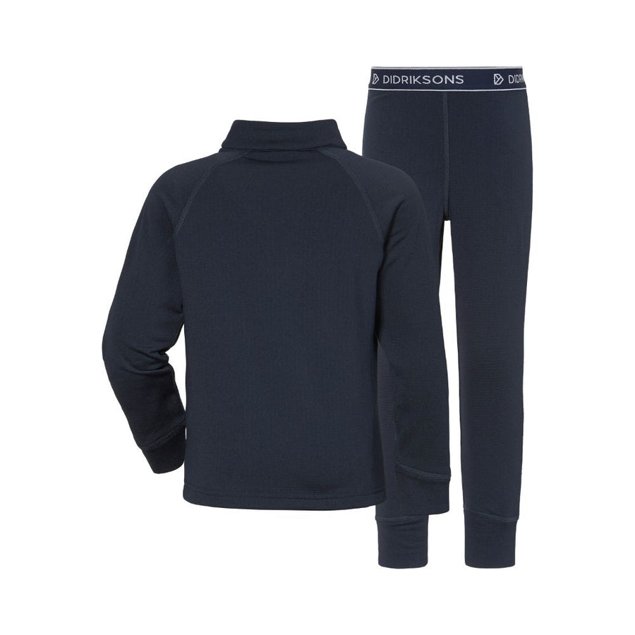 Didriksons Jadis Kids Fleece Base Layer Set - Navy