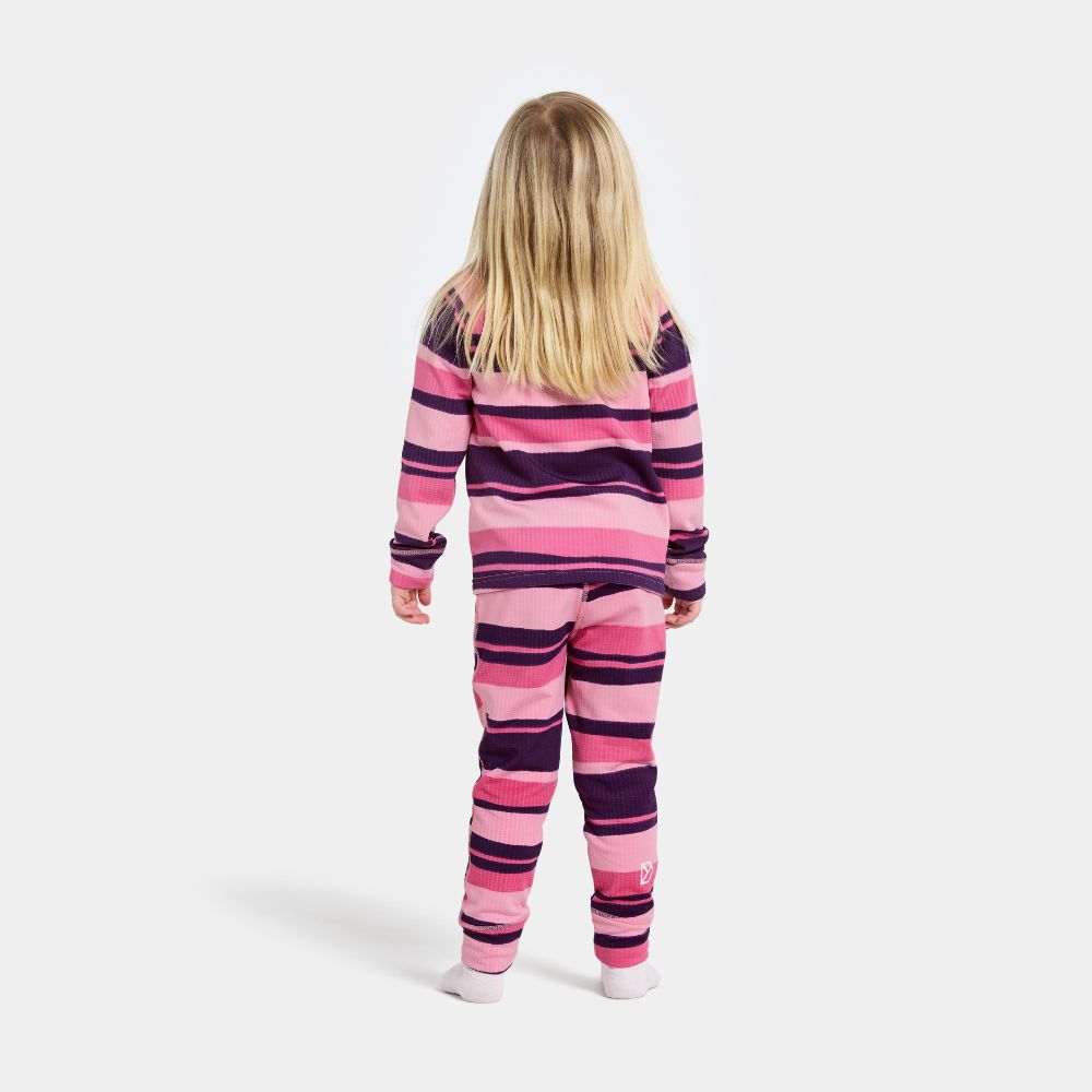 Didriksons Jadis Kids Fleece Base Layer Set - Trails Pink