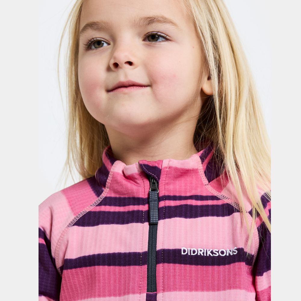 Didriksons Jadis Kids Fleece Base Layer Set - Trails Pink