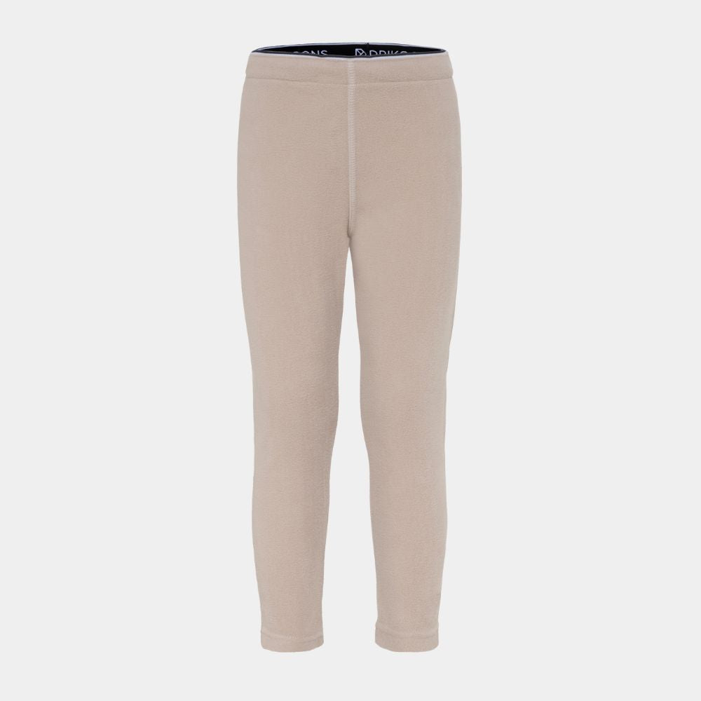 Didriksons Monte Kids Fleece Leggings in Beige.  Ideal for layering when skiing early season, high resports or Lapland Holidays 