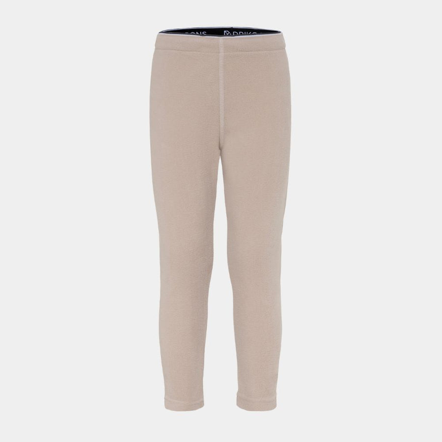 Didriksons Monte Kids Fleece Leggings in Beige.  Ideal for layering when skiing early season, high resports or Lapland Holidays 